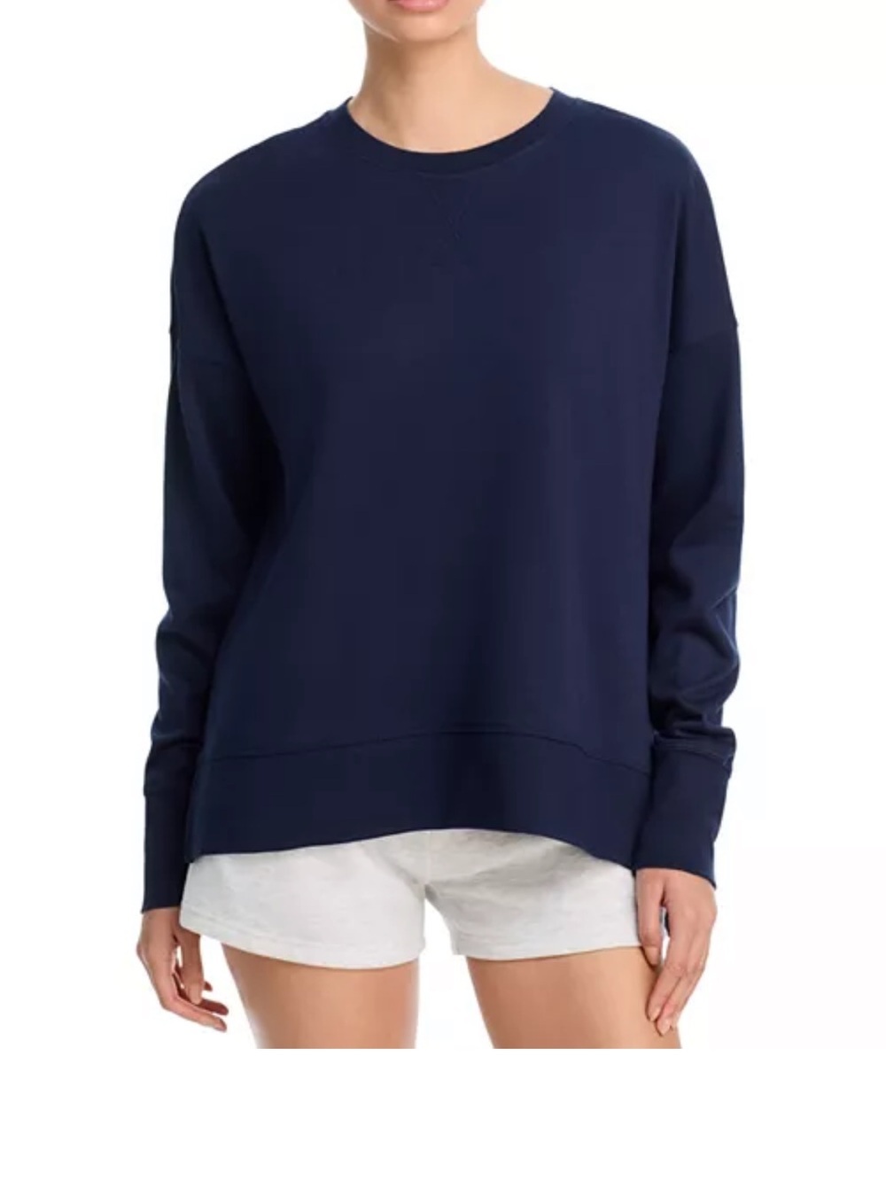 Sweaty Betty After Class Sweatshirt Navy Blue Crewneck Thumbholes